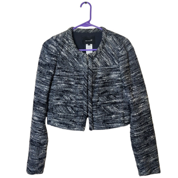 Isabel Marant Wool Alpaca Blend Gray Tweed Cropped Blazer Jacket Small Old Money - Picture 1 of 12